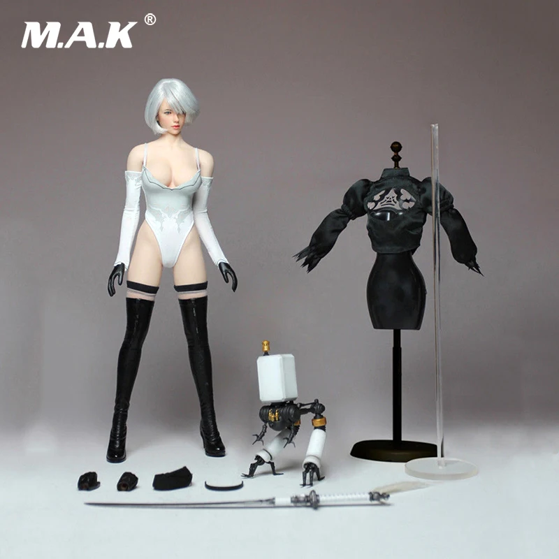

PS4 Game 1/6 Cosplay 1/6 Nil Mechanical Era Robot Ulha AUTOMATA 2B Clothes Set With Body Figure For ph body pale