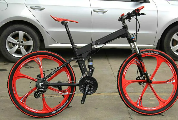 Top Kalosse DIY    folding bicycle 26   21/24/27/30speed   Hydraulic brakes , mountain bike man  26*2.125 tires road bike 6