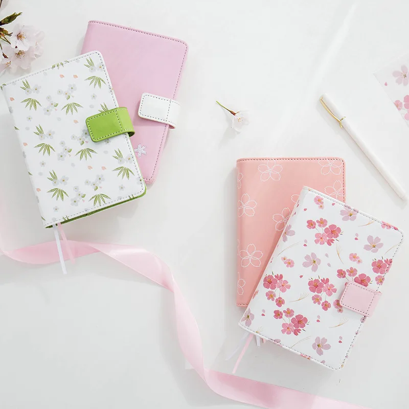 A5 Сакура Справочник комплект Kawaii Детские записные книжки блокнот в твердом переплете планировщик расписаний журнал, личный дневник для записей, Libros y Cuadernos
