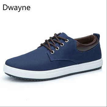 

Dwayne new spring men's canvas shoes breathable round Lace-Up men casual flat shoes