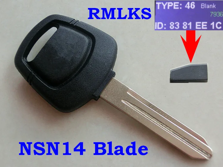 RMLKS резервный транспондер ключ брелок с ID46 4D60 чип, пригодный для Nissan Teana Versa Livina Солнечный автомобильный ключ с чипом Fob NSN14 лезвие