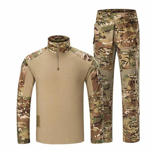 MAGCOMSEN военная одежда мужская тактическая Униформа страйкбол камуфляж армейский боевой костюм наборы BDU Брюки Хлопок Пейнтбол футболки - Цвет: CP
