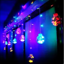 Happy год! ватный шарик фонари светодиодные строки Рождество гирлянды свадебные праздничные украшения 3x0.65 м LED Рождество огней Luces d