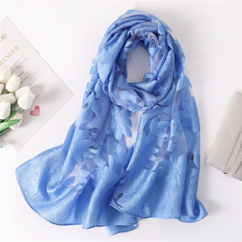 2018 New Silk Scarf for Women Scarves Ladies Soft Wool Shawls and Wraps Female Pashmina Bandana Beach Stole Hijab Scarf Foulard