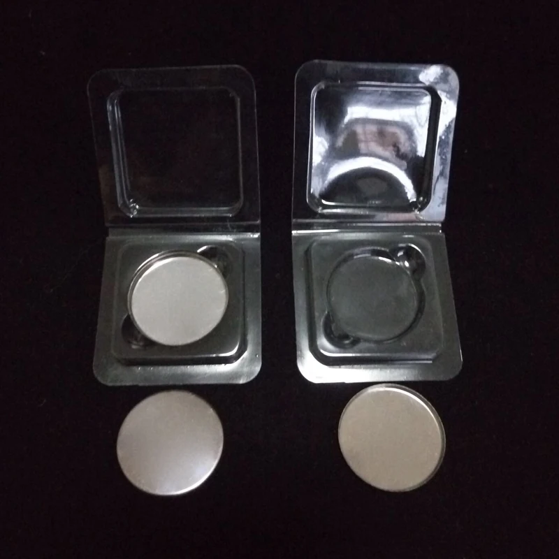 37mm Round Iron makeup pressed pan, Iron eyeshadow pans in PVC clam