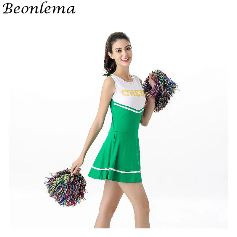 Beonlema المشجع زي تلميذة موحدة الرياضة ابتهج الزي مثير سترة اللباس 6 ألوان التشجيع الرقص الملابس