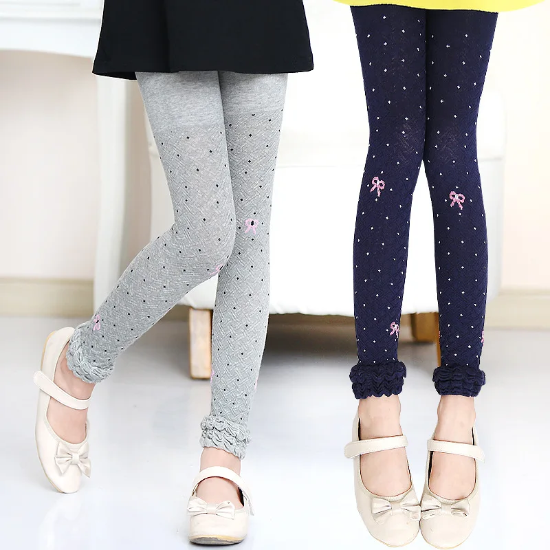Knitted Children's Wear Girls Leggings Autumn New Children's Feet Child