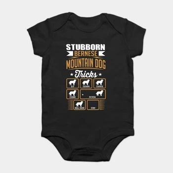 

Baby Onesie Baby Bodysuits kid t shirt 100% Cotton Custom Printed Stubborn Bernese Mountain Dog Tricks