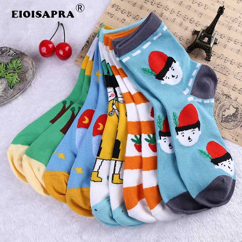 

[EIOISAPRA]Kawaii Lovely Nature Candy Color Cartoon Women Socks Japanese Harajuku Little Girl Funny Socks Calcetines Mujer