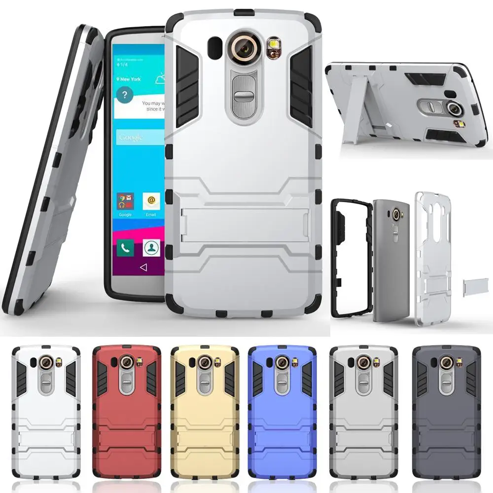 2016 New 3D Hybrid Armor Case With Kickstand Fundas Slim Shockproof Protective Hard Phone Cover For LG V10 F600 H968 G4 Pro |