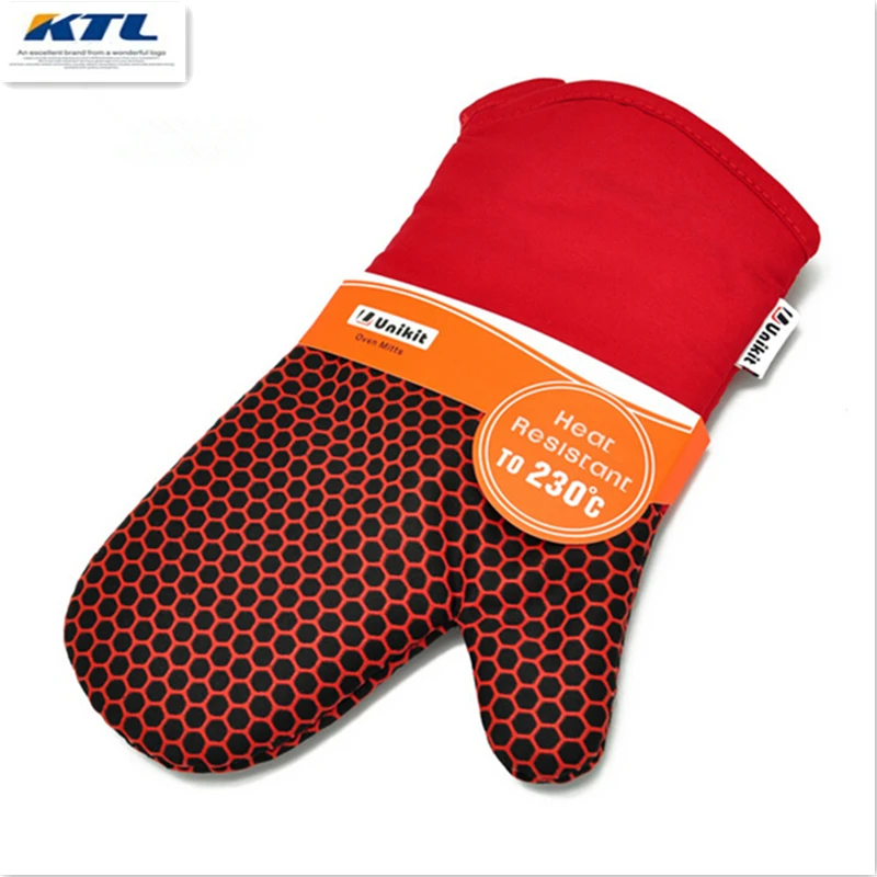 Image Super Quality KTL Kitchen Cooking Microwave Oven Mitt Insulated Non slip Glove Thickening High Temperature Oven Glove