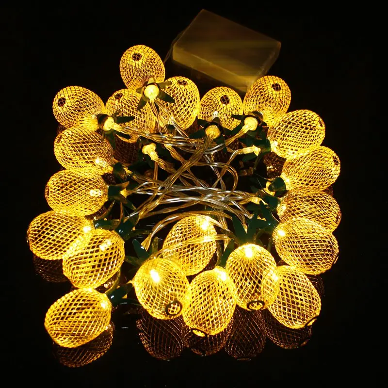 

130cm Metal Pineapple Shaped Lanterns 10 LED String Light Christmas Battery LED Fairy String Lights Best For Wedding Party