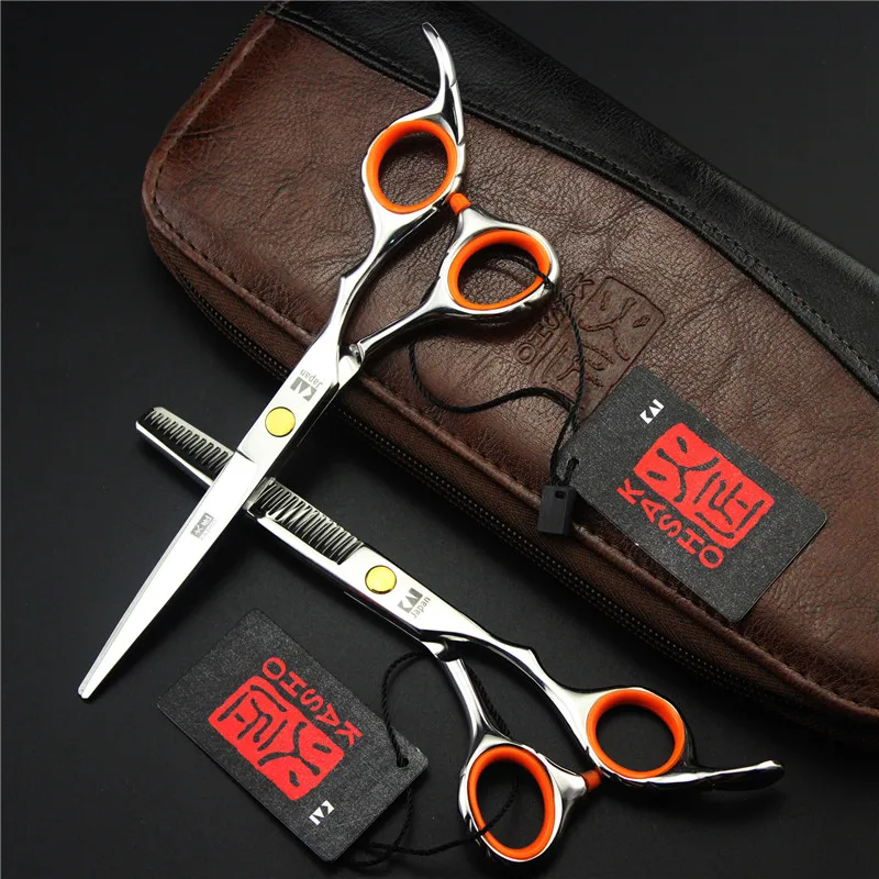 

kasho 6 inch Overall Length 2pcs Thinning/Cutting Head Shears Set Hairstylist Hair Dresser Stainless Steel High Quality