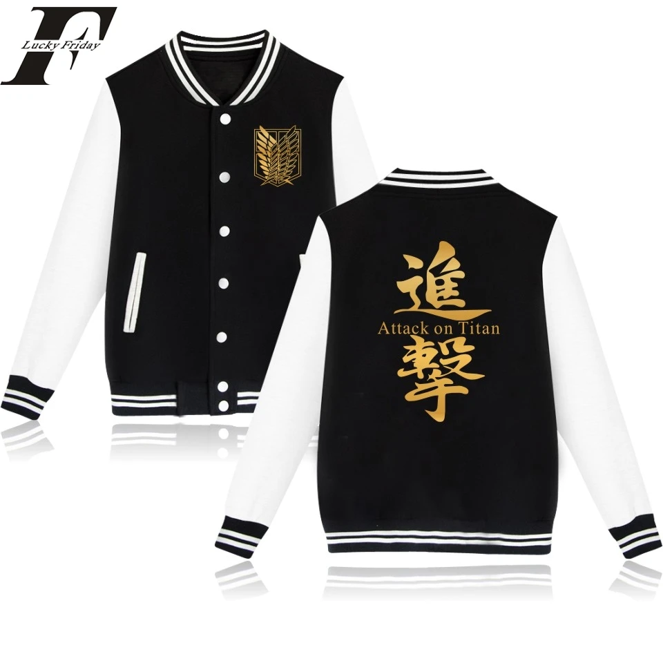 LUCKYFRIDAYF 2018 Attack On Giant winter baseball jacket Men/women basic coats harajuku Print hodie Jacket Brand mens clothing | Женская