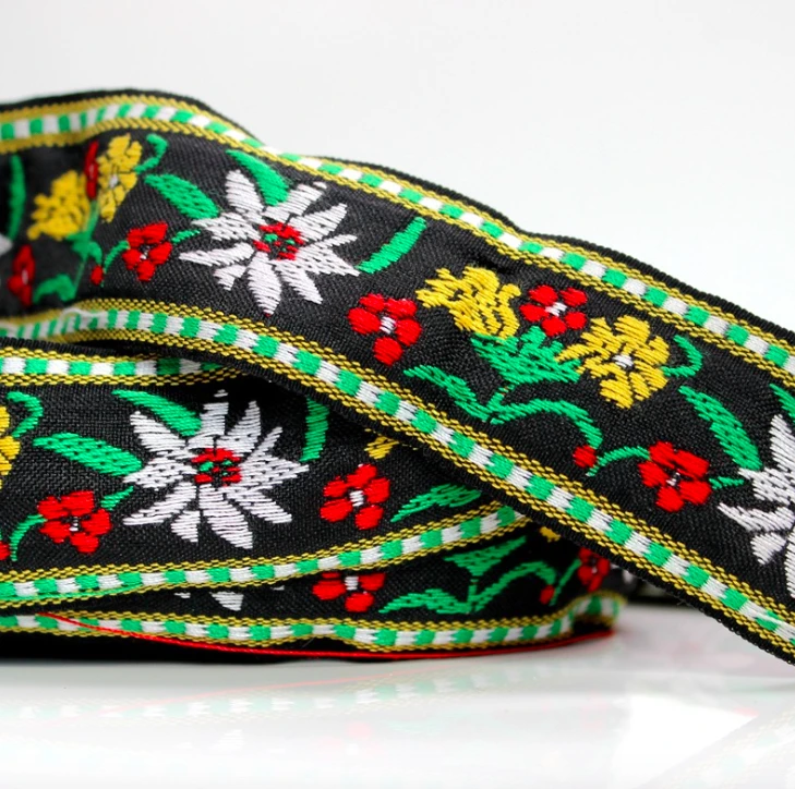 

DIY embroidery ethnic jacquard webbing woven tape lace ribbon trim 4.2cm garment accessory decoration tribal boho gypsy floral