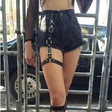 Уличный панк Рок ручной работы Кожа Подвязки Пояс-цепочка на талию бедра высокие подтяжки ремни для шорт джинсы Украшения для тела