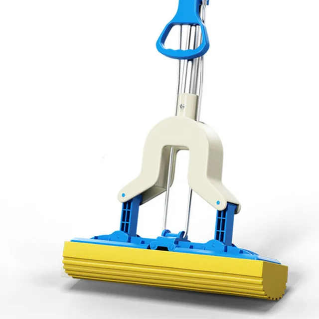 Folding squeeze water sponge mop stainless steel rod rubber stretchable