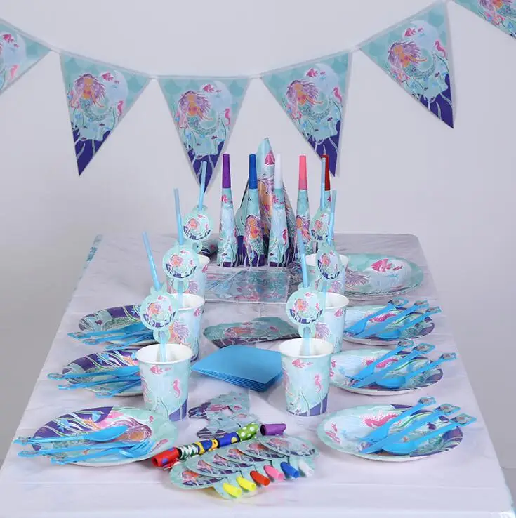 

Little Mermaid Party Supplies Theme Mermaid Decor Mermaid Banner Balloon For Kids Favor Happy Birthday Wedding Party Decor