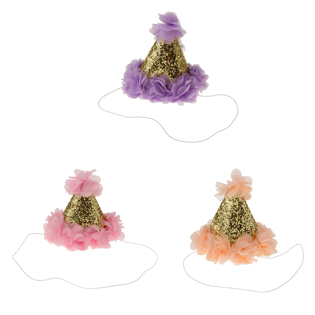 MagiDeal Kid 1st Birthday Flower Hats Cap Crown Prince Princess Comfortable Cap Headwear Photography Prop Holiday DIY Decoration