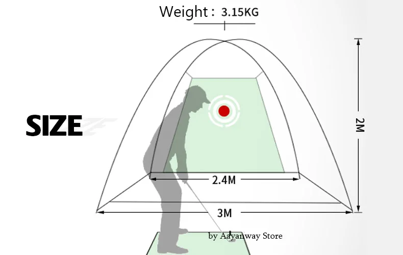 PGM 2*3 м Гольф тренировочные клетки из сетки Портативная Складная сетка для тренировки игры в гольф для мужчин женщин взрослых детей сетка для гольфа в Ayanway Store