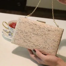 Fashion Women Lace Evening Party Bags Bling Shimmering Cheap Lady Day Clutch Dinner Purse Wedding Bride HandBag