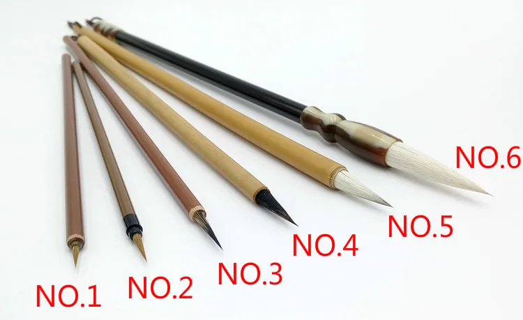 Аутентичная китайская Ручка-кисть для каллиграфии, пейзаж, птица, цветок, набор кистей для рисования, Китайская каллиграфия, принадлежности для рисования