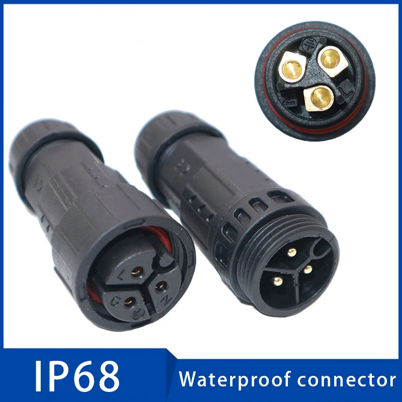 

1PC IP68 Cable Waterproof Connector 25A 2 3 4 5 6 7 8 9 Pin Outdoor Security Equipment Wire Connectors for Cars Led Lights