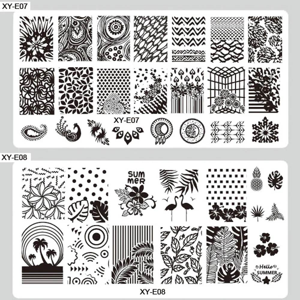 1 шт цветок кружева/фрукты/Фламинго изображения пластины дизайн ногтей штамп штамповки пластины шаблоны Маникюр трафарет Инструменты для ногтей BEXYE01-16