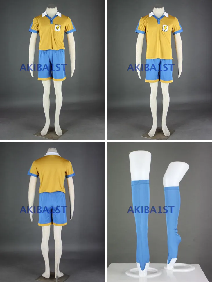 Аниме Inazuma Eleven Go Косплэй износа ткани средней школы для ног равномерным Джерси Косплэй костюм Для мужчин
