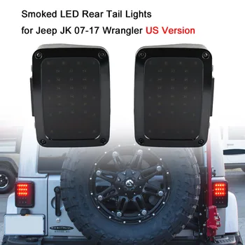 

Pair of Smoked LED Rear Tail Lights Brake Reverse Lamps for Jeep JK 07-17 Wrangler US Version Tail lamp Car Light Replacement