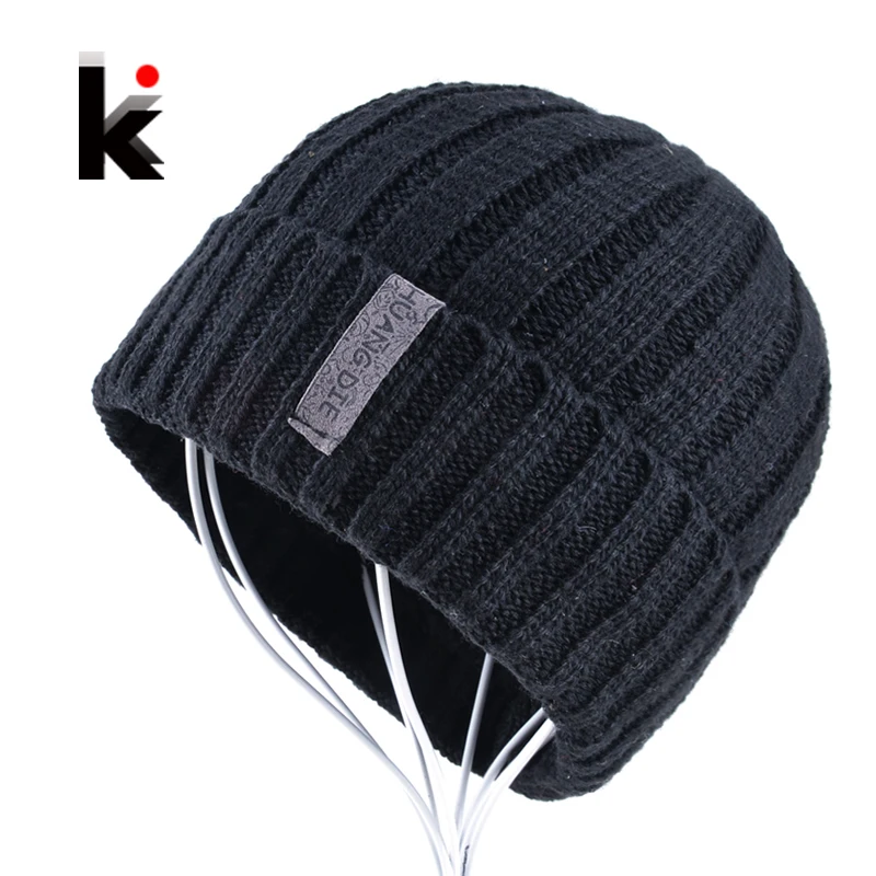 Mens skullies winter knitted hat beanie hats for men beanies warm