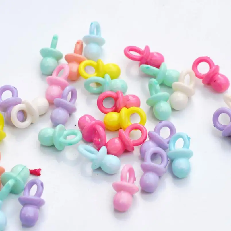 

Hot Sale 100 PCS Newborn Baby Shower Christening Favors Pacifiers Girls Boys Party Home Decorations Pacifier Nipple Dropshipping