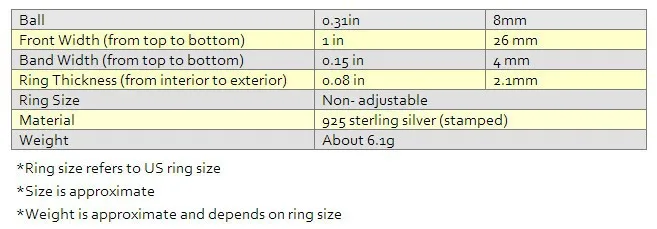Твердые стерлингового серебра ювелирные изделия многополосный слои 8 мм кольцо для яичек A3143