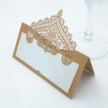 

NEW 50pcs Wedding Birthday Party Table Cards Decoration Laser Cut Lace Crown Name Place Seat Card Wedding Party Supplies 6ZZ49