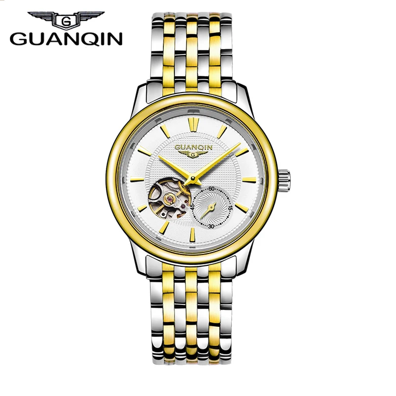 

2015 Watches Men Luxury Brand GUANQIN Business Wristwatches Men's Automatic Mechanical Watch Rose Gold Black