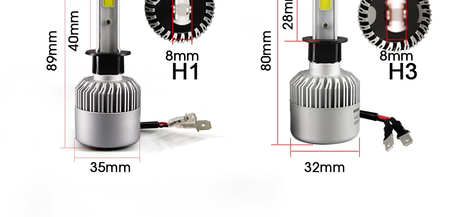 Hlxg 1 единица S2 H4 Высокий Низкий луч H7 светодиодный комплект фар 72 Вт 8000LM/комплект H1 9005 HB3 9006 HB4 6000K 8000K автомобильные аксессуары для ламп