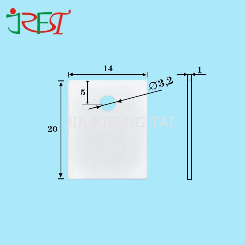 TO-220 1 мм* 14 мм* 20 мм 96% керамическая плита из глинозема Al2O3 Керамическая накладка с отверстием