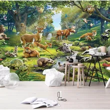 Пользовательские фрески 3d фото обои животные мир Лось морская выдра заяц черепаха детский дом 3d настенные фрески обои для стен 3 d