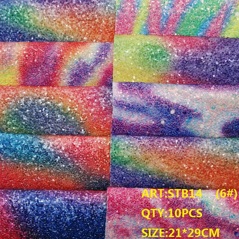 

CLEAR STOCK 1SET(10PCS ) 21X29cm Alisa Glitter Cuero Sintetico Chunky Glitter Leather For DIY hair Accessroies Craft STB14