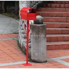 Красная стойка безопасности напольный почтовый ящик Вертикальный бар почтовый ящик металлический наружный почтовый ящик садовый парк газета почтовая коробка письмо коробка 12116