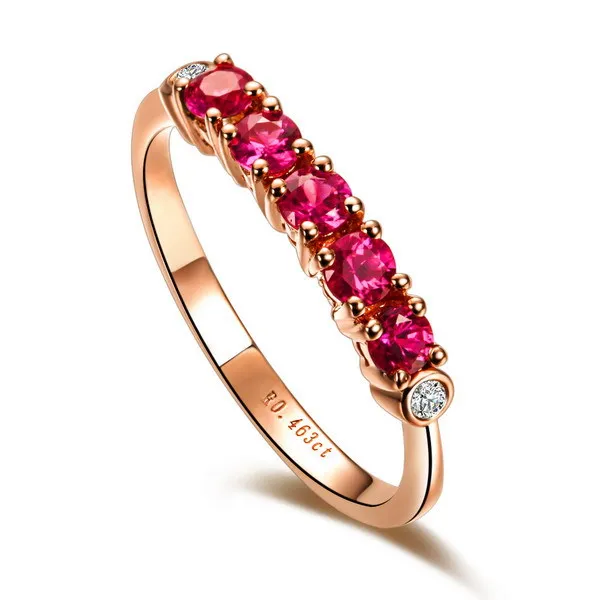 Classic Design GVBORI 18K Gold Diamond& Natural Ruby Ring ...