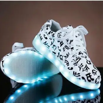 

7 Colors Fashion Women Shoes Luminous USB Charge Colorful LED Lights Flat Shoes Zapatos Mujer Women Fashion Led Shoes