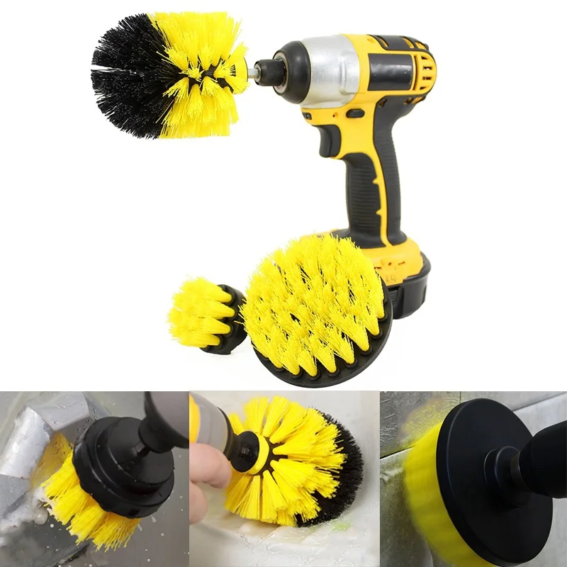 

3 Pcs Power Scrub Brush Drill Cleaning Brush For Bathroom Shower Tile Grout Cordless Power Scrubber Drill Attachment Brush Kit