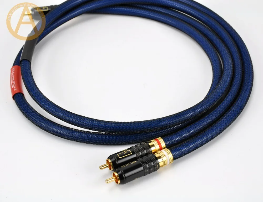 ANAUDIOPHILE HiFi Slitech G5 RCA Audio Cable Silver Plated Male To Male RCA Interconnect Audio Cable Preamp Amplifier