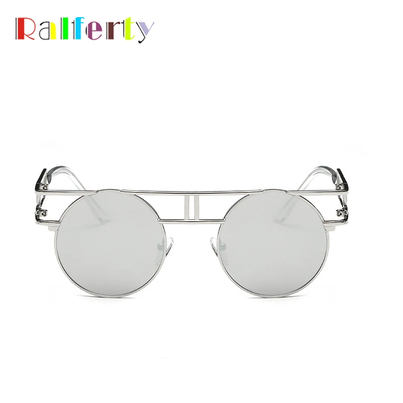 Ralferty готические Круглые Солнцезащитные очки для женщин и мужчин винтажные стимпанк очки Ретро Покрытие Солнцезащитные очки Светоотражающие gafas de sol mujer