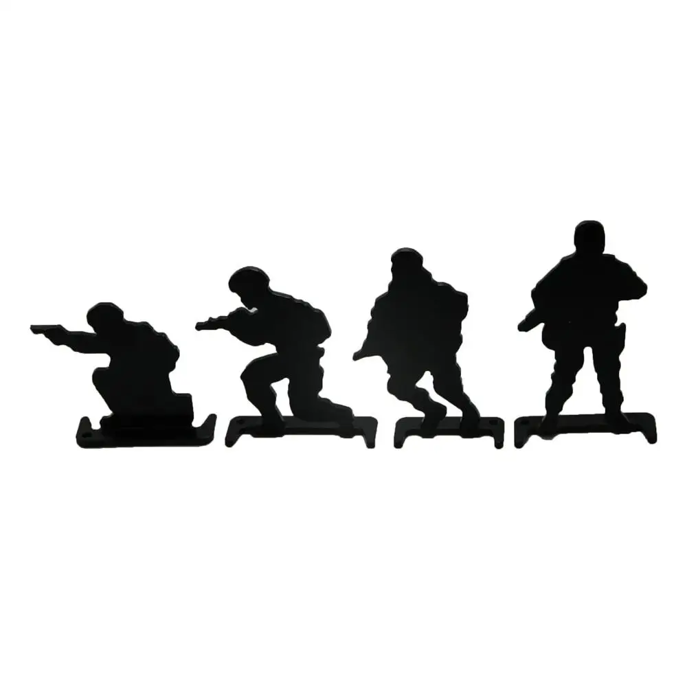 GUGULUZA 4 шт. Solider металлическая Стрельба Цель тактическая охотничья солидер мишень цель модуль Военная стрельба тренировочная мишень упражнения - Цвет: Черный