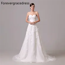 Forevergracedress High Quality Wedding Dress Sweetheart Handmade Flowers Ruched Long Bridal Gown Plus Size Custom Made