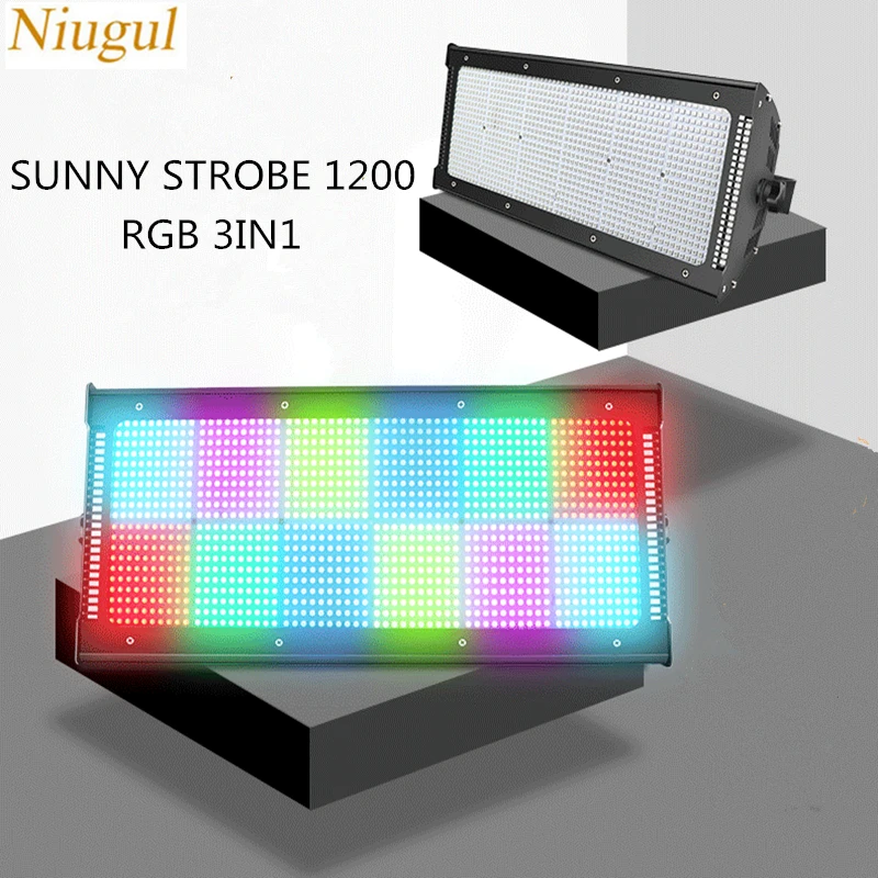 

Sunny Strobe 1200 RGB Stage Lighting Effect 1200 Leds Strobe Lights DMX512 600W LED Flash Light DJ Lighting Equipment 12 Section