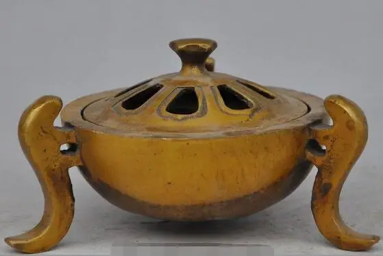 

S01187 6"marked old chinese buddhism bronze fane joss pray statue Incense Burner Censer (B0413)