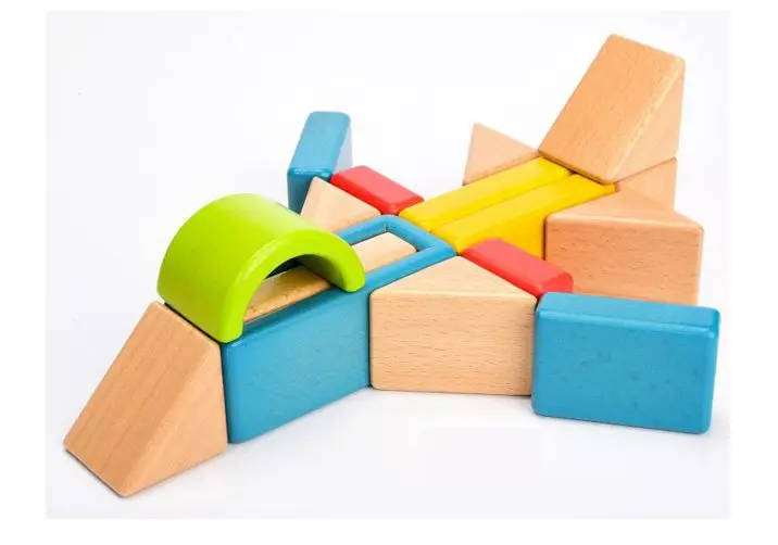 32 шт., большие частицы, деревянные радужные блоки, складные игры, цветная сортировка, развивающие игрушки для детей, малышей